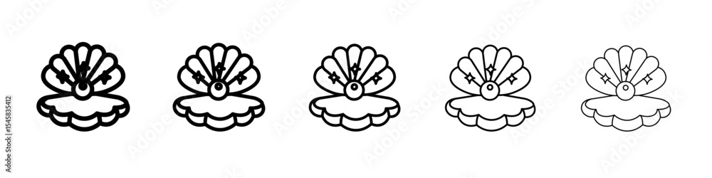 Obraz premium Pearl icon thin outline logo mark set