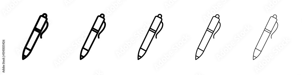 Obraz premium Pen icon thin outline logo mark set