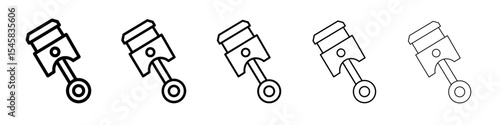 piston icon thin outline logo mark set