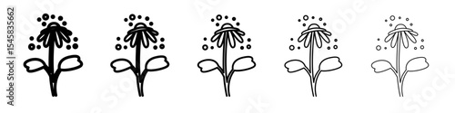 Pollen icon thin outline logo mark set