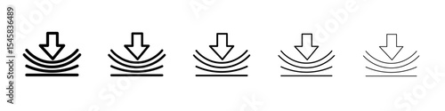Resilience material icon thin outline logo mark set