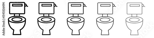 Rest room icon thin outline logo mark set