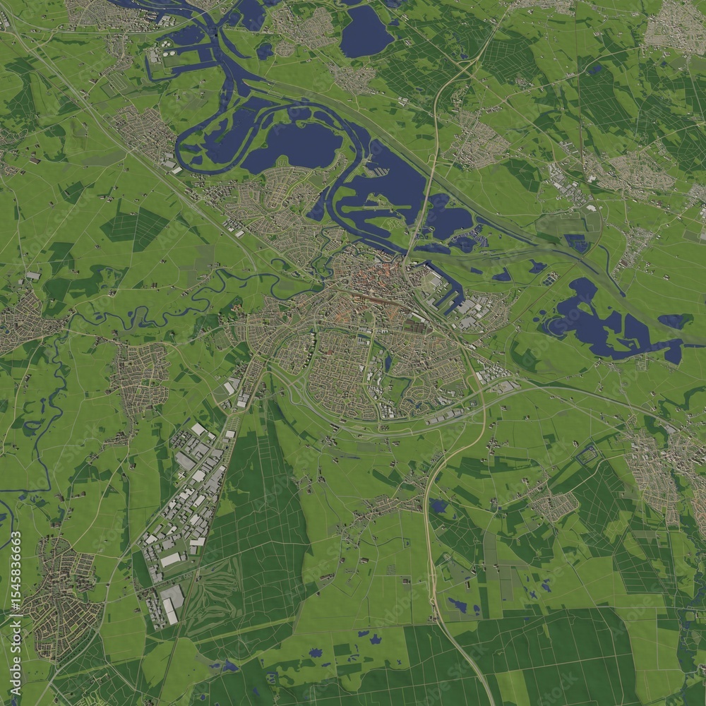 Fototapeta premium 3D illustration of city and urban in Roermond Netherlands