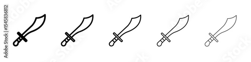 sabre icon thin outline logo mark set