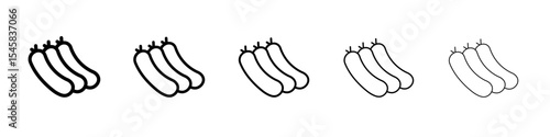 sausages icon thin outline logo mark set