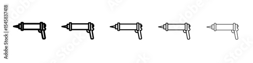 sealant gun icon thin outline logo mark set