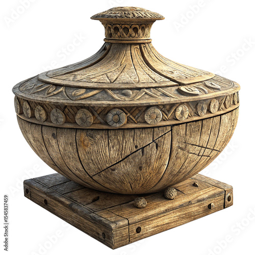 Antique Ceramic Vase with Patterns