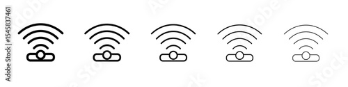 Sensor icon thin outline logo mark set