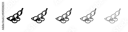 soybeans icon thin outline logo mark set