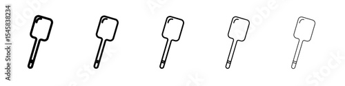 spatula icon thin outline logo mark set