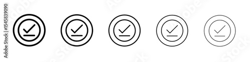 submit progress icon thin outline logo mark set