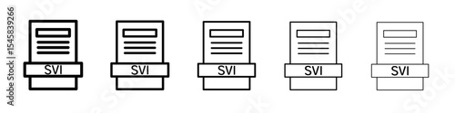 SVI File Document Icon thin outline logo mark set