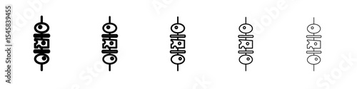 tapas icon thin outline logo mark set
