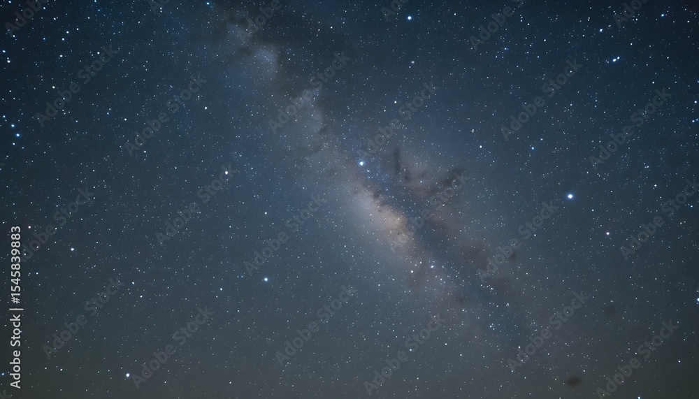 Fototapeta premium Gaze into the infinite beauty of a starry night sky, where twinkling stars stretch across a deep blue cosmos. This peaceful and awe-inspiring celestial view invites reflection, curiosity, and a sense 