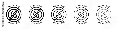 Tears free icon thin outline logo mark set