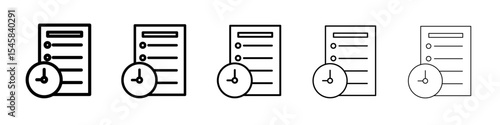 testing time icon thin outline logo mark set
