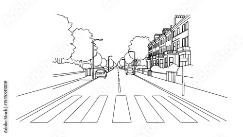 Line Art of Abbey Road, London
