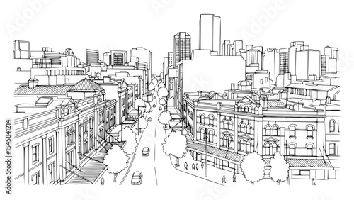 Line Art of George Street, Sydney