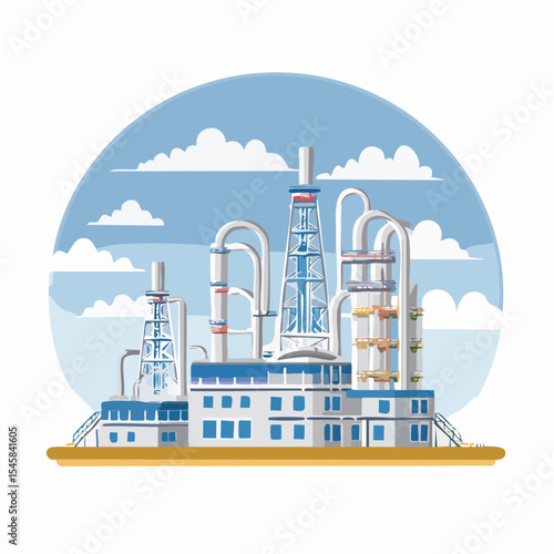 Oil refinery industry under cloudy sky