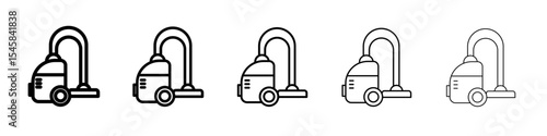 Vacuum cleaner Icon thin outline logo mark set