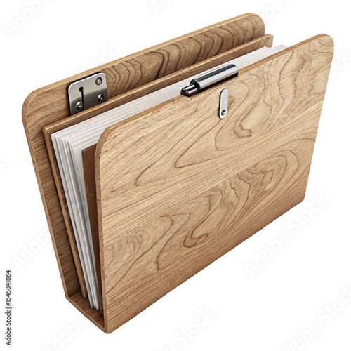 Wooden Texture Document Folder