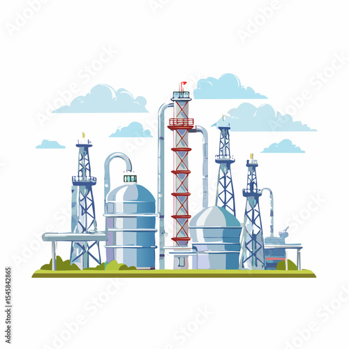 Oil refinery industry under cloudy sky