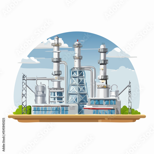 Oil refinery industry under cloudy sky