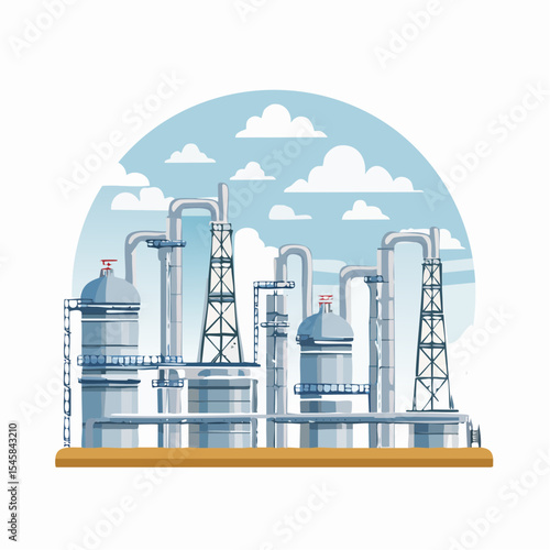 Oil refinery industry under cloudy sky