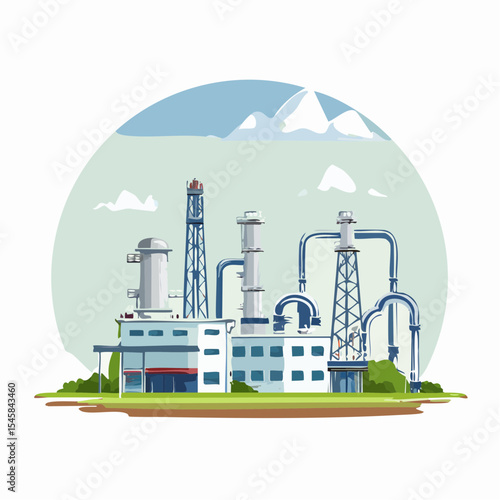 Oil refinery industry under cloudy sky