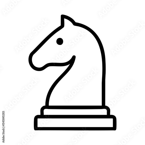 Chess knight icon representing business strategy, critical thinking and long-term planning approach