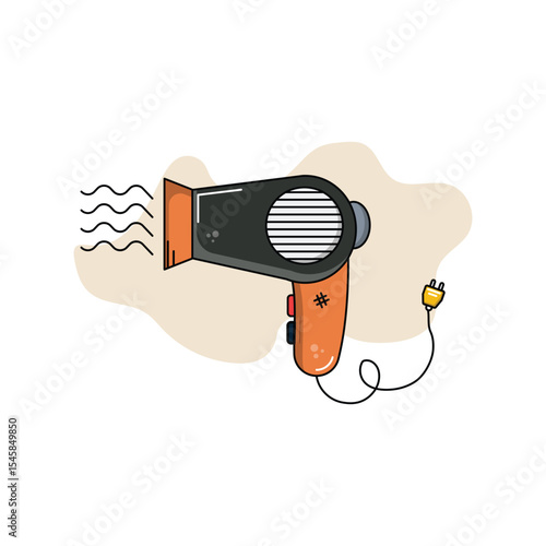 hair dryer color line with white background vector stock illustration