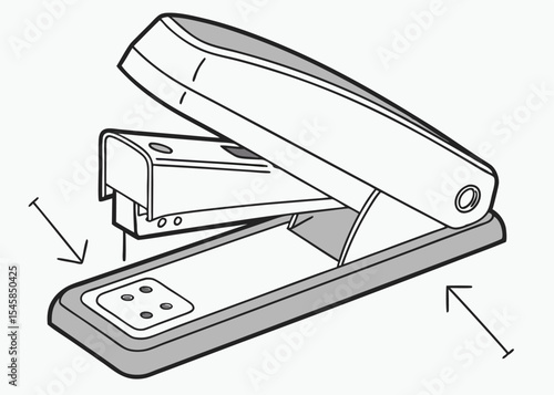 Stapler in 45-degree angle with visible hinge
