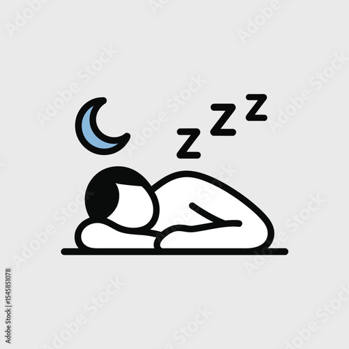 Person Sleeping Soundly Nighttime Rest Blue Moon Zzzs