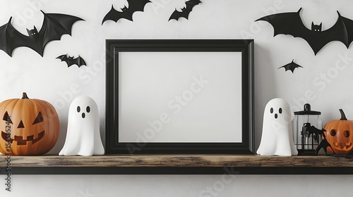 halloween frame with pumpkin
