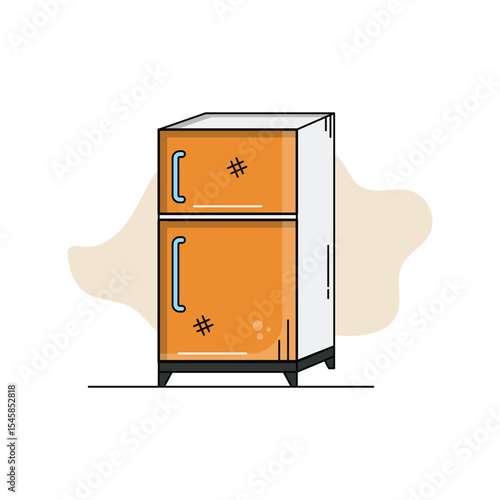 fridge color line with white background vector stock illustration
