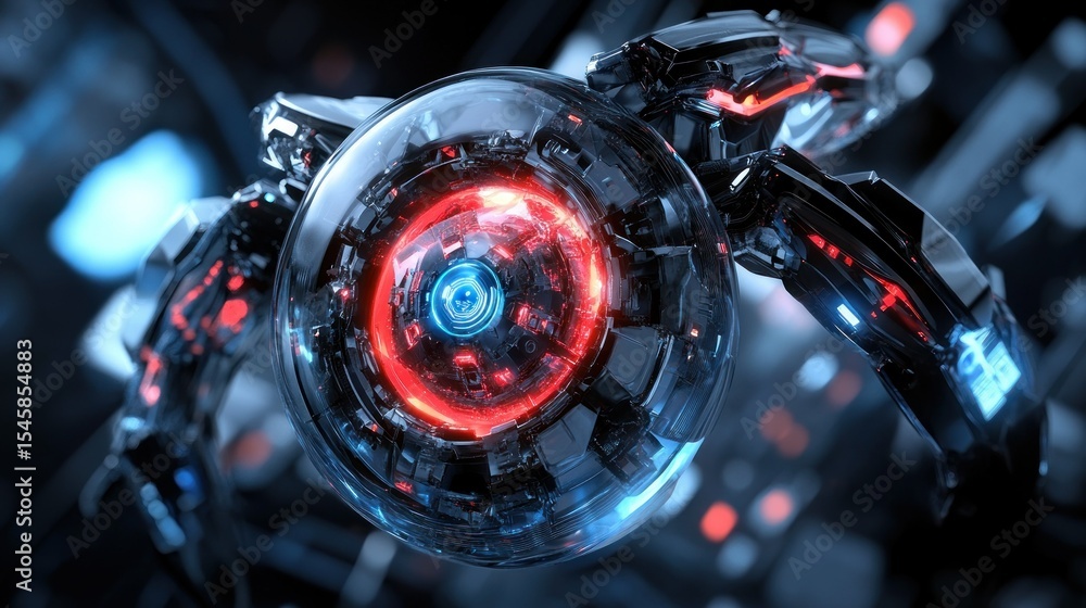 Fototapeta premium Futuristic glowing technology device