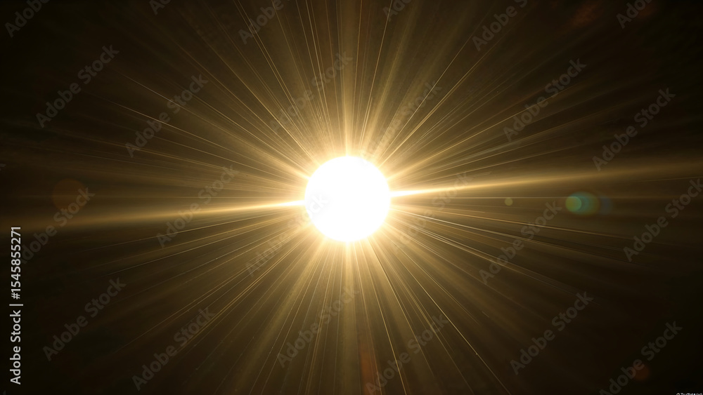 Obraz premium Bright Sunburst, Glowing Light Rays, Starburst Background