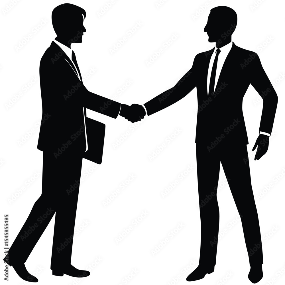 Handshake between business partners during official agreement signing Handshake between business partners during official agreement signing
