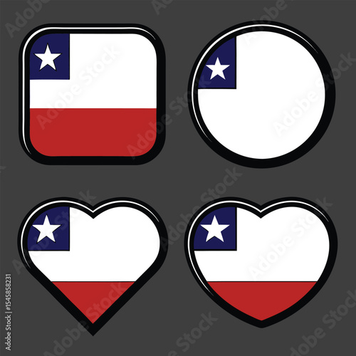 Chilean Flag Variations Square Circle Heart Shapes Blue White Red Star National Symbol Free Download Chilean Flag Variations Square Circle Heart Shapes Blue White Red Star National Symbol - GFXLoad