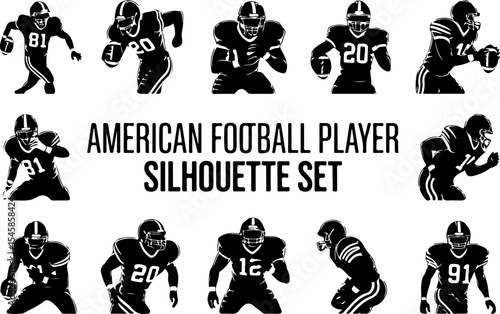 American Football Player Vector Graphics bundle