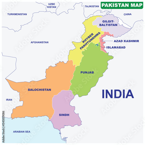 Pakistan  map Vector illustration map on white paper background