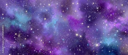 Cosmic nebula purple galaxy stars night sky background