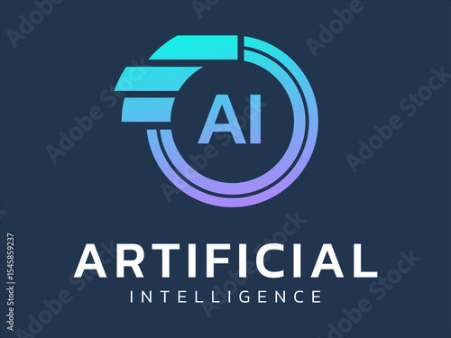 Artificial intelligence with letter ai in Network eye circle technology Analysis logo vector design concept. AI technology logotype symbol for advance technology, tech company, identity, ui, new tech.