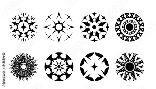 Circular Shape pattern, Random circular tattoo shape assets
