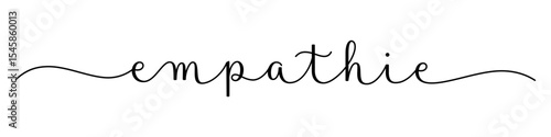 EMPATHIE (EMPATHY in French) vector brush calligraphy banner with swashes on white background