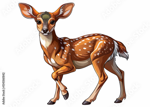 shy deer with gentle eyes and ears tilted back on a white background vector perfect for nature art, wildlife decor, or storytelling visuals