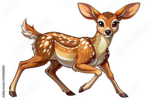 shy deer with gentle eyes and ears tilted back on a white background vector perfect for nature art, wildlife decor, or storytelling visuals