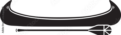 Canoe and Paddle Silhouette Vector for Water Sports and Outdoor Adventures
