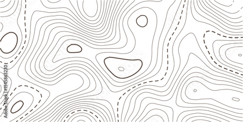 Topographic map background geographic line map with elevation assignments. Modern design with White background with topographic wavy pattern design.paper texture Imitation of a geographical map shades