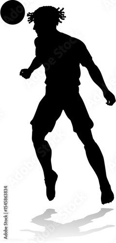 A soccer or football player male silhouette man